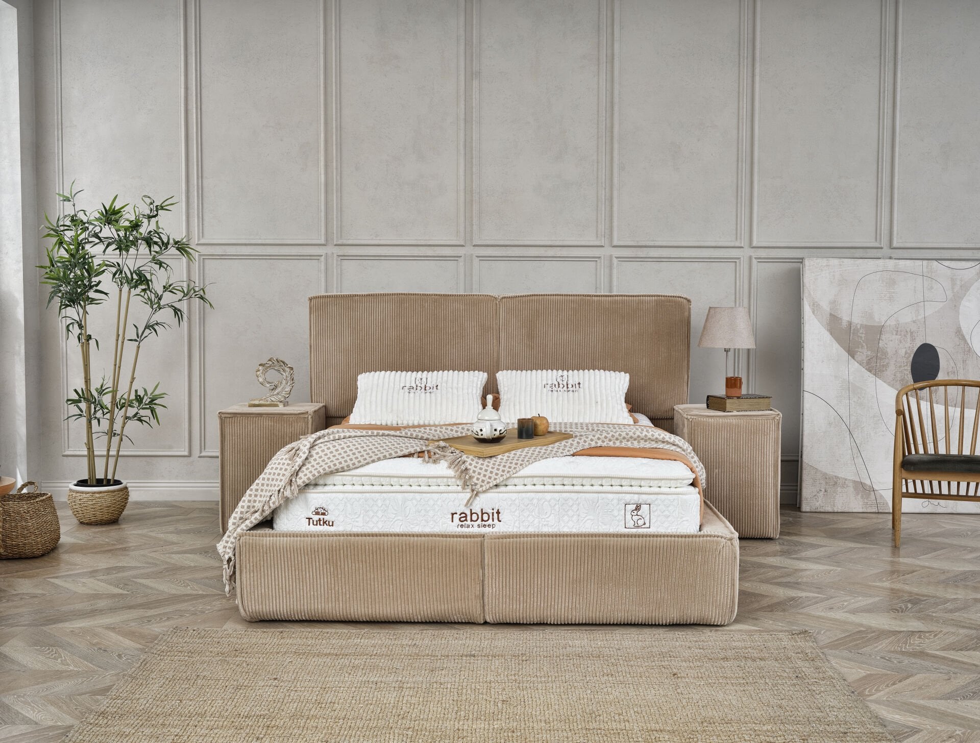 RABBİT Touch Lüks Yatak Baza Başlık Seti – Pocket Yaylı Konfor Serisi