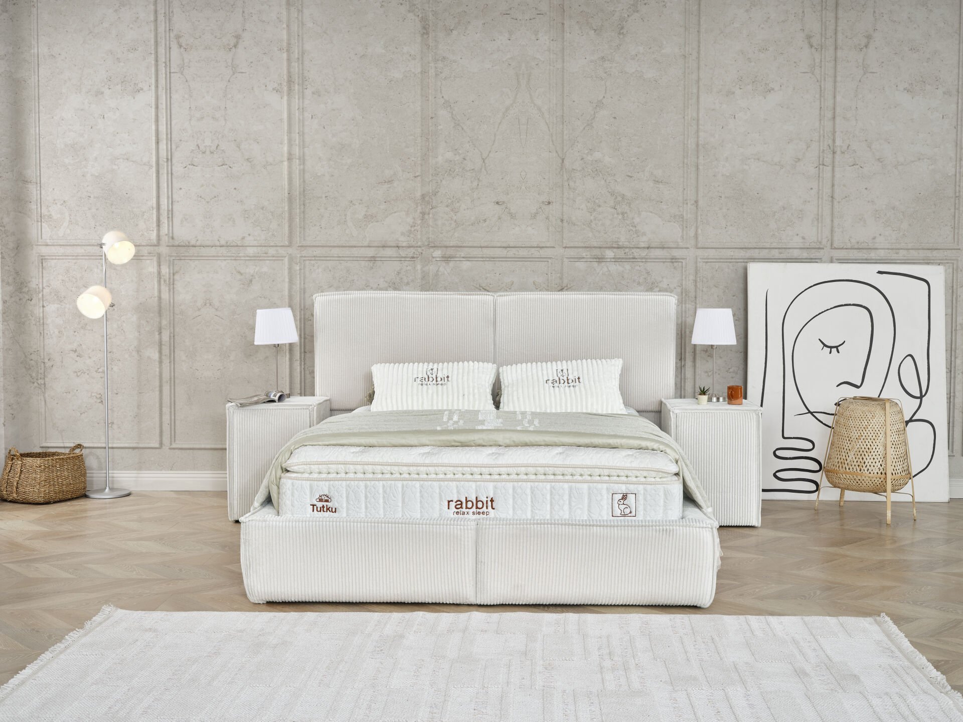 RABBİT Touch Lüks Yatak Baza Başlık Seti – Pocket Yaylı Konfor Serisi