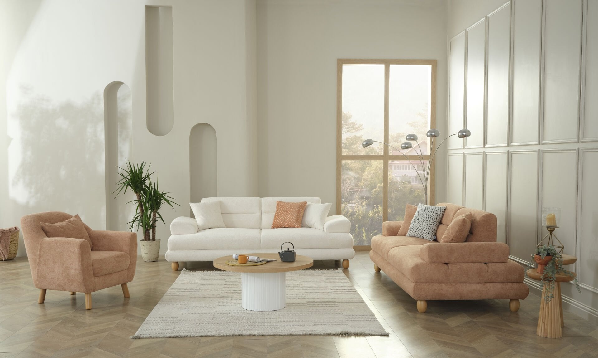 TOSCANA Modern Lüks Konfor Geniş Oturum Bazalı Koltuk Takımı