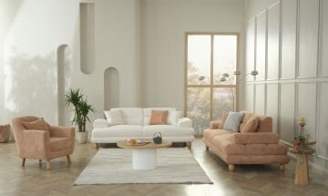 TOSCANA Modern Lüks Konfor Geniş Oturum Bazalı Koltuk Takımı