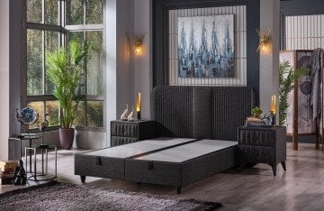 FLORANSA Sandıklı Fonksiyonel Kilitlenebilir Amortisörlü Yüksek Ayak Başlıksız Baza 100x200