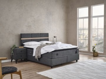 ROMA Up-Down Paket Yaylı Full Set - Biyomekanik Uyumlu Ortopedik Yatak, Fonksiyonel Baza ve Başlık