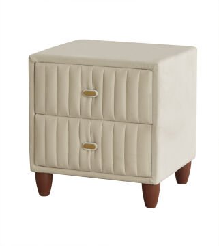 FLUFFY Kumaş Kaplama Çift Çekmeceli Modern Komodin