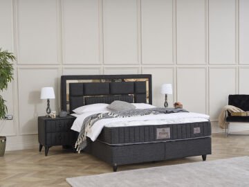 MİLANO Torba Yaylı Yatak Seti - Omurga Destekli Terletmez Kumaş + Geniş İç Hacimli Baza ve Başlık