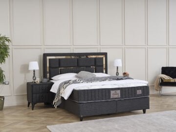 MİLANO Torba Yaylı Yatak Seti - Omurga Destekli Terletmez Kumaş + Geniş İç Hacimli Baza ve Başlık