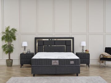 MİLANO Torba Yaylı Yatak Seti - Omurga Destekli Terletmez Kumaş + Geniş İç Hacimli Baza ve Başlık