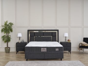 MİLANO Torba Yaylı Yatak Seti - Omurga Destekli Terletmez Kumaş + Geniş İç Hacimli Baza ve Başlık