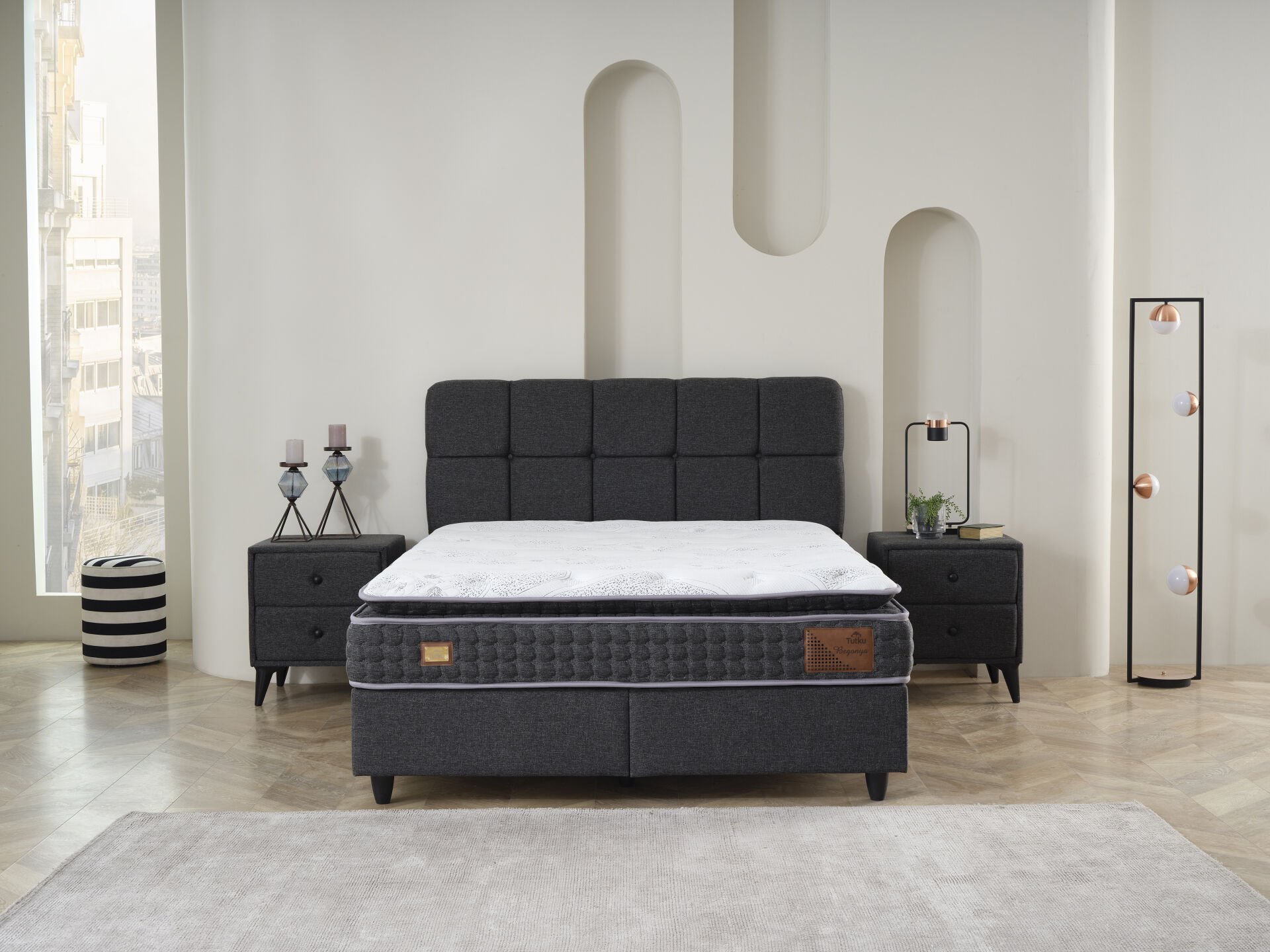 Begonya Pedli 4 Mevsim DSC Yay Ergonomik Yatak Seti