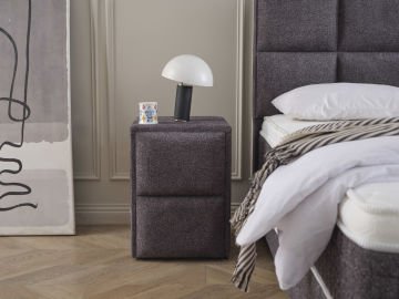 AMORE Kumaş Kaplama Tek Kapaklı Komodin