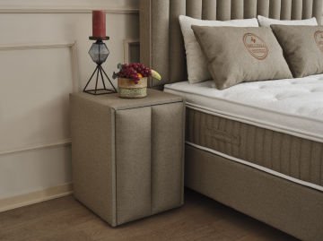 BELEZZA Kumaş Kaplama Tek Kapaklı Komodin