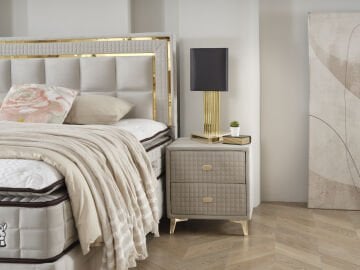 WOOL TOUCH Doğal Yün Serisi Full Set – Termal Mükemmellik Sunan Hibrit Yatak, Gold Detaylı Lüks Baza ve Başlık