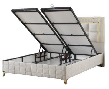 WOOL TOUCH Doğal Yün Serisi Full Set – Termal Mükemmellik Sunan Hibrit Yatak, Gold Detaylı Lüks Baza ve Başlık