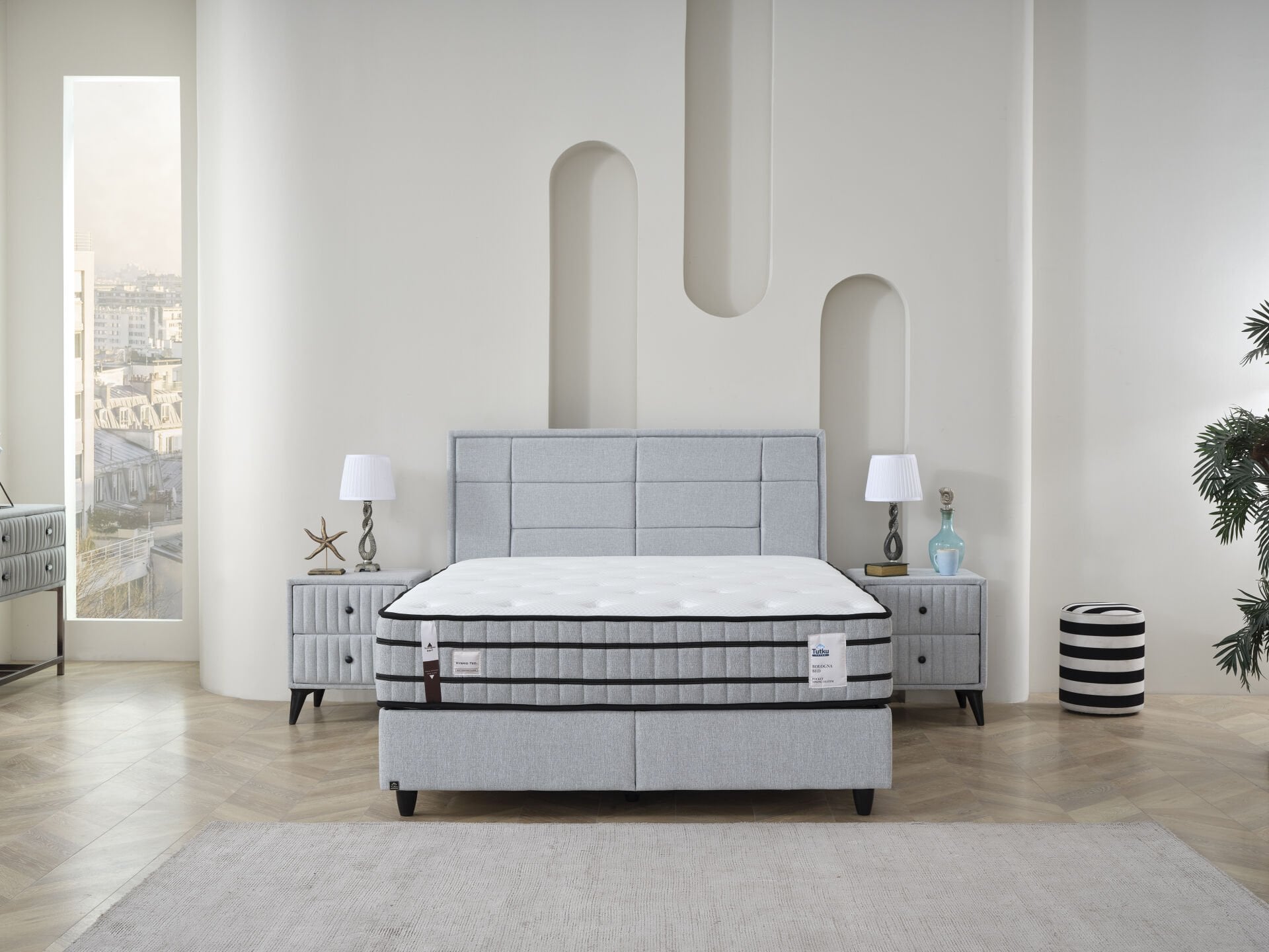 BOLOGNA Torba Yaylı Çift Taraflı Omurga Destek Süngerli Ultra Soft Sünger Ergonomik Yatak Seti