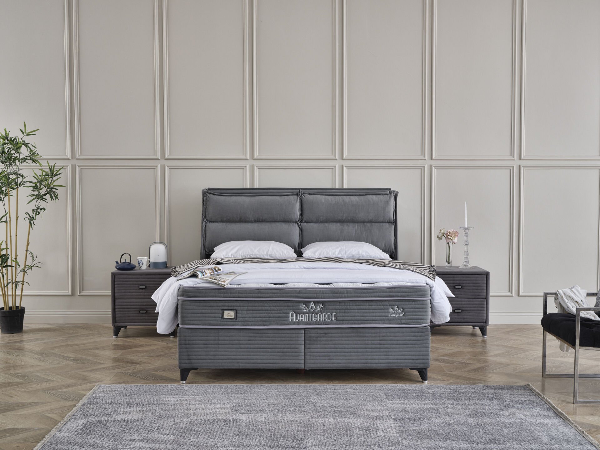 Avantgarde Plus Bölgesel Dinamik Yay Sistemli Sert Süngerli Yatak Seti
