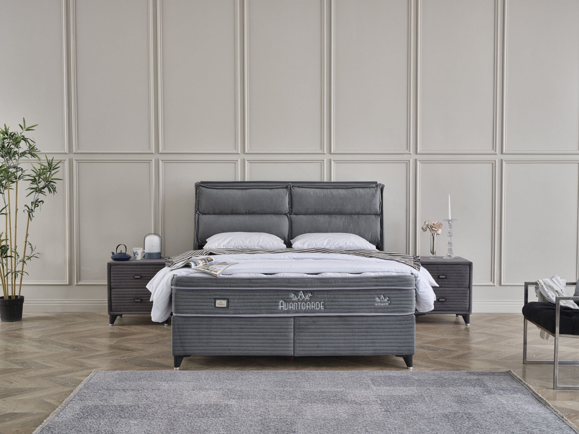 Avantgarde Plus Bölgesel Dinamik Yay Sistemli Sert Süngerli Yatak Seti