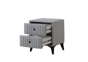 Bologna Kumaş Kaplama İki Çekmeceli Modern Komodin