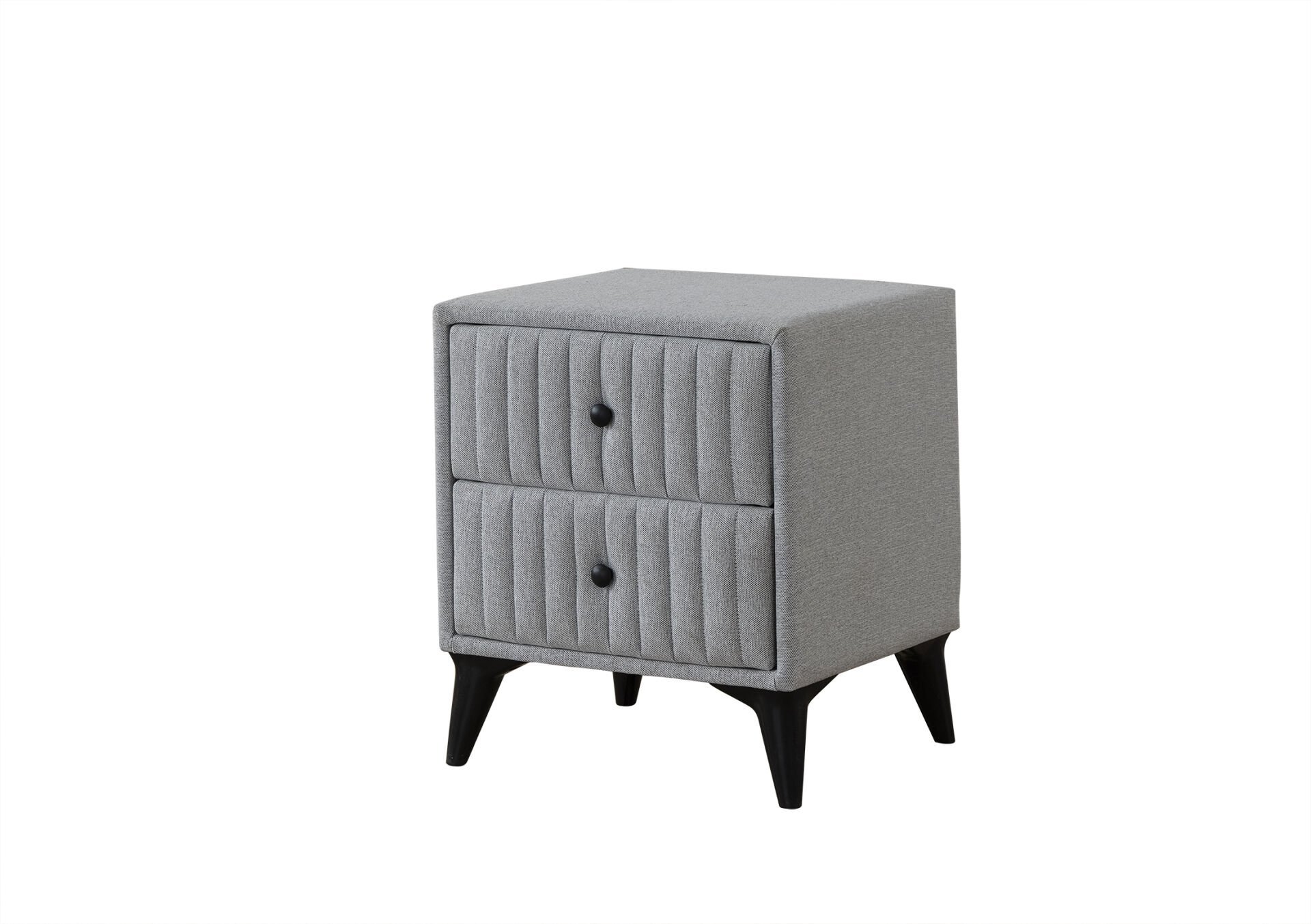 Bologna Kumaş Kaplama İki Çekmeceli Modern Komodin