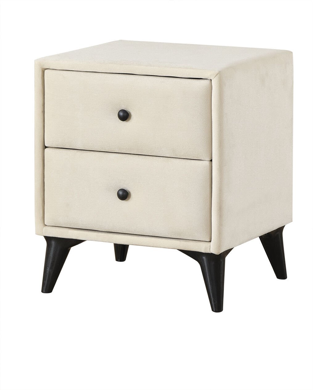 Elegance Çift Çekmeceli Kumaş Kaplama Modern Komodin