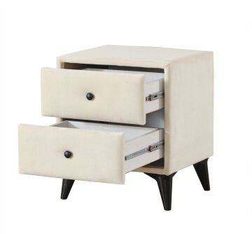 Elegance Çift Çekmeceli Kumaş Kaplama Modern Komodin