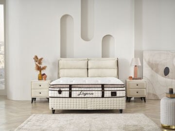 Elegance Pedli Torba ve Dinamik Yaylı Omurga Destekli Yatak Baza Başlık Seti