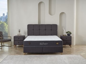SİLVER Modern Tasarım Yatak - İç Dolgunluğu Sabitleyen Geometrik Dikişli ve Uzun Ömürlü Yapı