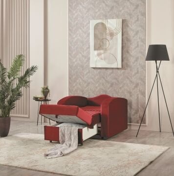 Grand Tekli Yataklı Bazalı Kotuk Kırmızı