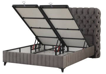 FLUFFY Pedli Torba ve Mini Paket Yaylı Omurga Destekli Yatak Baza Başlık Seti