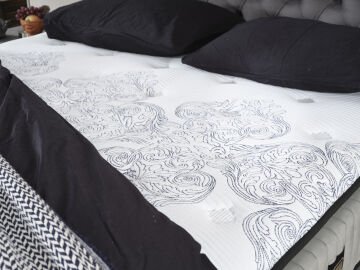 FLUFFY Pedli Torba ve Mini Paket Yaylı Omurga Destekli Yatak Baza Başlık Seti