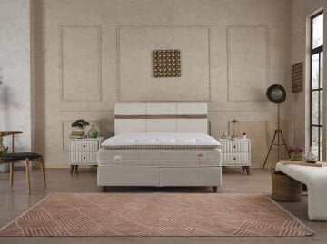 ROMA Up-Down Paket Yaylı Full Set - Biyomekanik Uyumlu Ortopedik Yatak, Fonksiyonel Baza ve Başlık