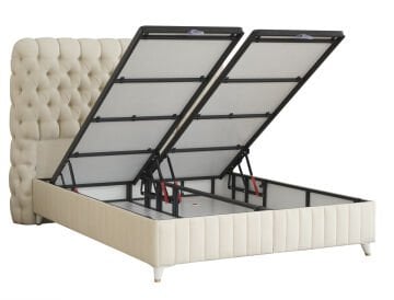 FLUFFY Pedli Torba ve Mini Paket Yaylı Omurga Destekli Yatak Baza Başlık Seti