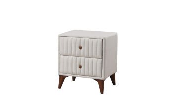 ROMA Modern Komodin - Geometrik Dikey Çizgili, Kapitone Dokulu Lüks Tasarım