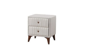 ROMA Modern Komodin - Geometrik Dikey Çizgili, Kapitone Dokulu Lüks Tasarım