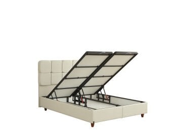 SİLVER Loft Geometrik Seri - Formunu Koruyan Uzun Ömürlü Yatak, Sofistike Kare Kapitone Başlık ve Yalın Tasarım Fonksiyonel Baza