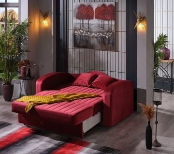 Grand 2'li Yataklı Bazalı Koltuk Kırmızı
