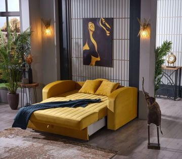 Grand 2'li Yataklı Bazalı Koltuk Hardal