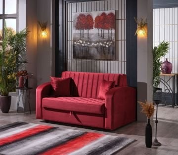 Grand 2'li Yataklı Bazalı Koltuk Kırmızı