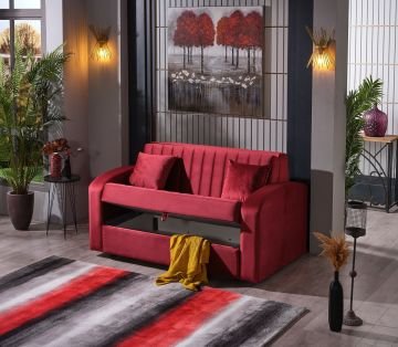 Grand 2'li Yataklı Bazalı Koltuk Kırmızı