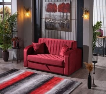 Grand 2'li Yataklı Bazalı Koltuk Kırmızı