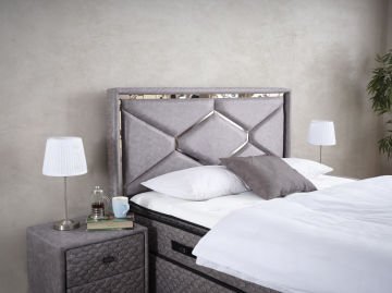 IMMUNE DEFENCE Gold Diamond Ortopedik Yatak Baza Başlık Seti – A,C,E Vitamin Apreli Doku, Kuş Tüyü Sünger, Lüks Tasarım