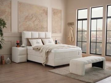 AMORE Kuş Tüyü Sünger Pocket Core Torba Yay Teknolojisi Yatak Seti