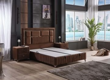 Brown Diamond XL Sandıklı Fonksiyonel Kilitlenebilir Amortisörlü Yüksek Ayaklı Başlıksız Baza