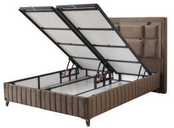 BROWN DİAMOND Sandıklı Fonksiyonel Kilitlenebilir Amortisörlü Yüksek Ayaklı Başlıksız Baza