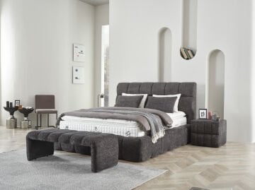 BUBBLEBED CloudDream Comfort Yatak Baza Başlık Seti – Bulut Yumuşaklığında Yatak, Sandıklı Hidrolik Baza, Dolgulu Başlık