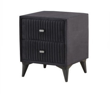 FERRO Kumaş Kaplama Çift Çekmeceli Modern Komodin