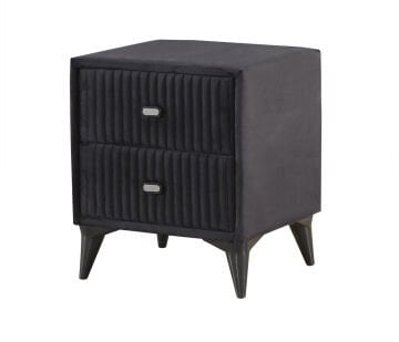 FERRO Kumaş Kaplama Çift Çekmeceli Modern Komodin