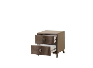 BROWN DİAMOND  İki Çekmeceli Kumaş Kaplama Modern Komodin